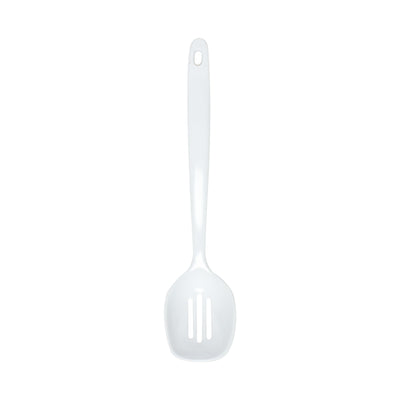 Thunder Group W7103 12 Inch Slotted Serving Spoon with Ergonomic Handle White Plastic