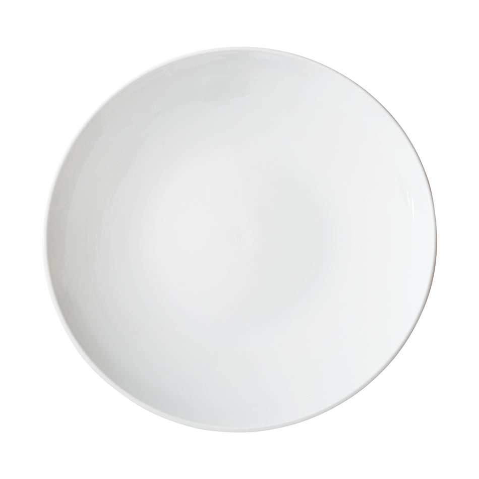 Winco OKP-14 Brechia Coupe Plate, 14" dia, White Porcelain, 6 Pieces/Case