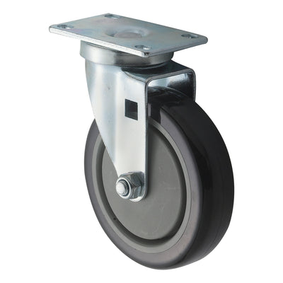 Winco CT-23 5 Inch Diameter Universal Caster Set Polyurethane Wheels 220 lbs Capacity