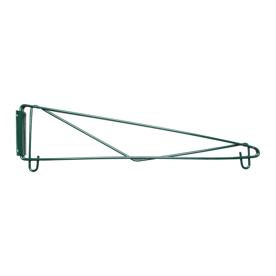 24" x 2-4/7" x 7-1/8", Direct Wall Bracket, Single Shelf Support, Green Epoxy Coated Iron Wire, 5 Years Limited Warranty, NSF