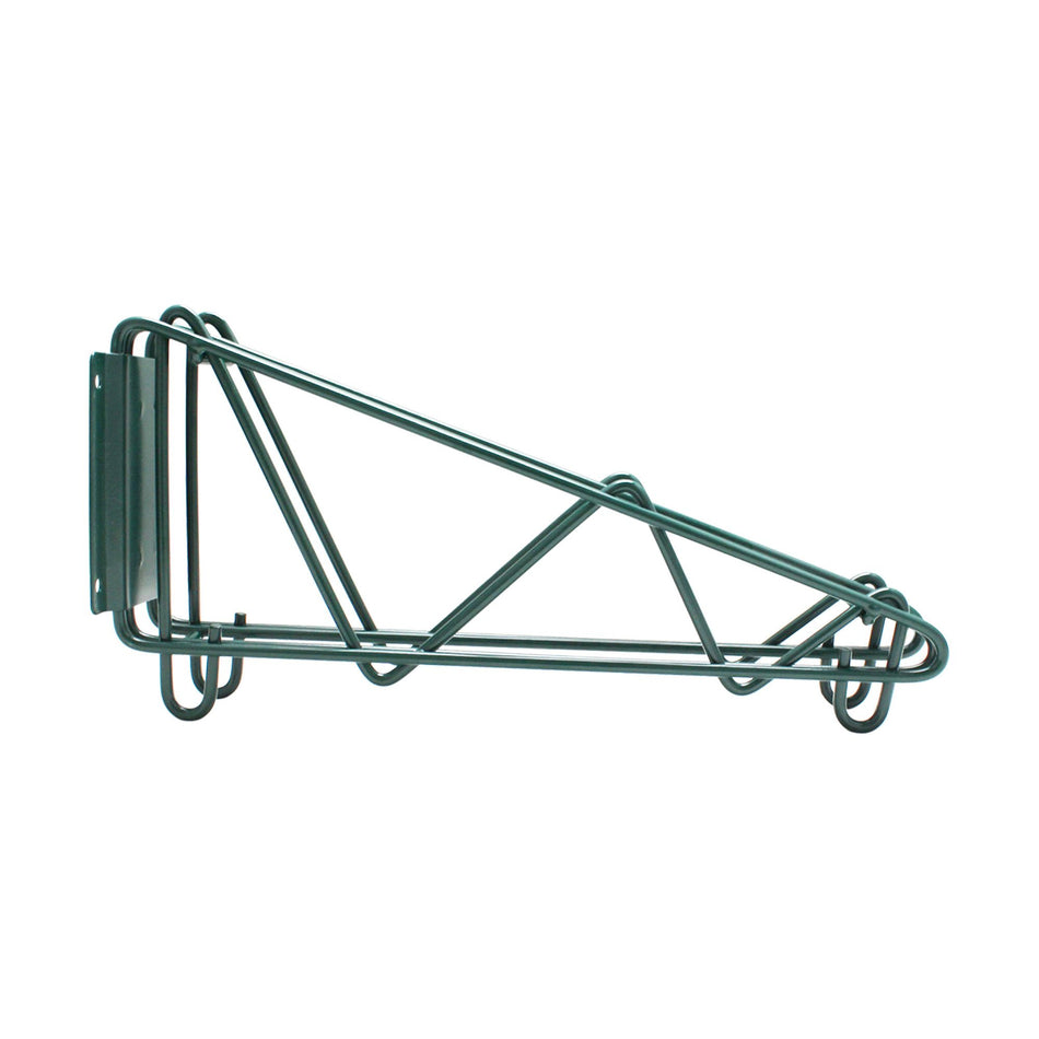 14" x 11-1/4" x 1-4/7", Direct Wall Bracket, Double Shelf Support, Green Epoxy Coated Iron Wire, 5 Years Limited Warranty, NSF