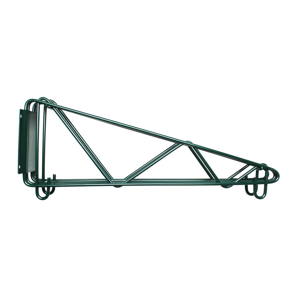 18" x 11-1/4" x 1-4/7", Direct Wall Bracket, Double Shelf Support, Green Epoxy Coated Iron Wire, 5 Years Limited Warranty, NSF