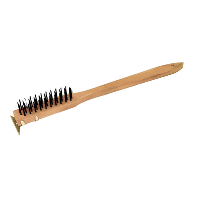 Thunder Group 20" Heavy-Duty Wire Grill Brush with Scraper - Steel Bristles