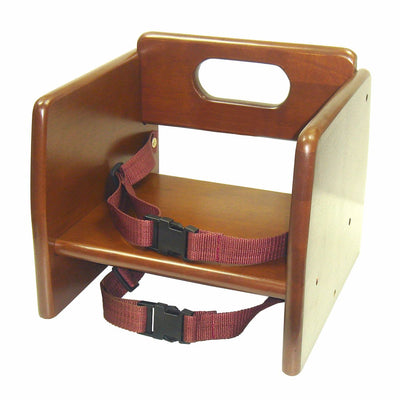 WALNUT WOOD STACKING BOOSTER SEAT, K/D, ASTM COMPLIANCE