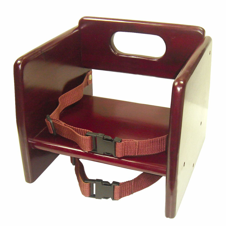 MAHOGANY WOOD STACKING BOOSTER SEAT, K/D, ASTM COMPLIANCE