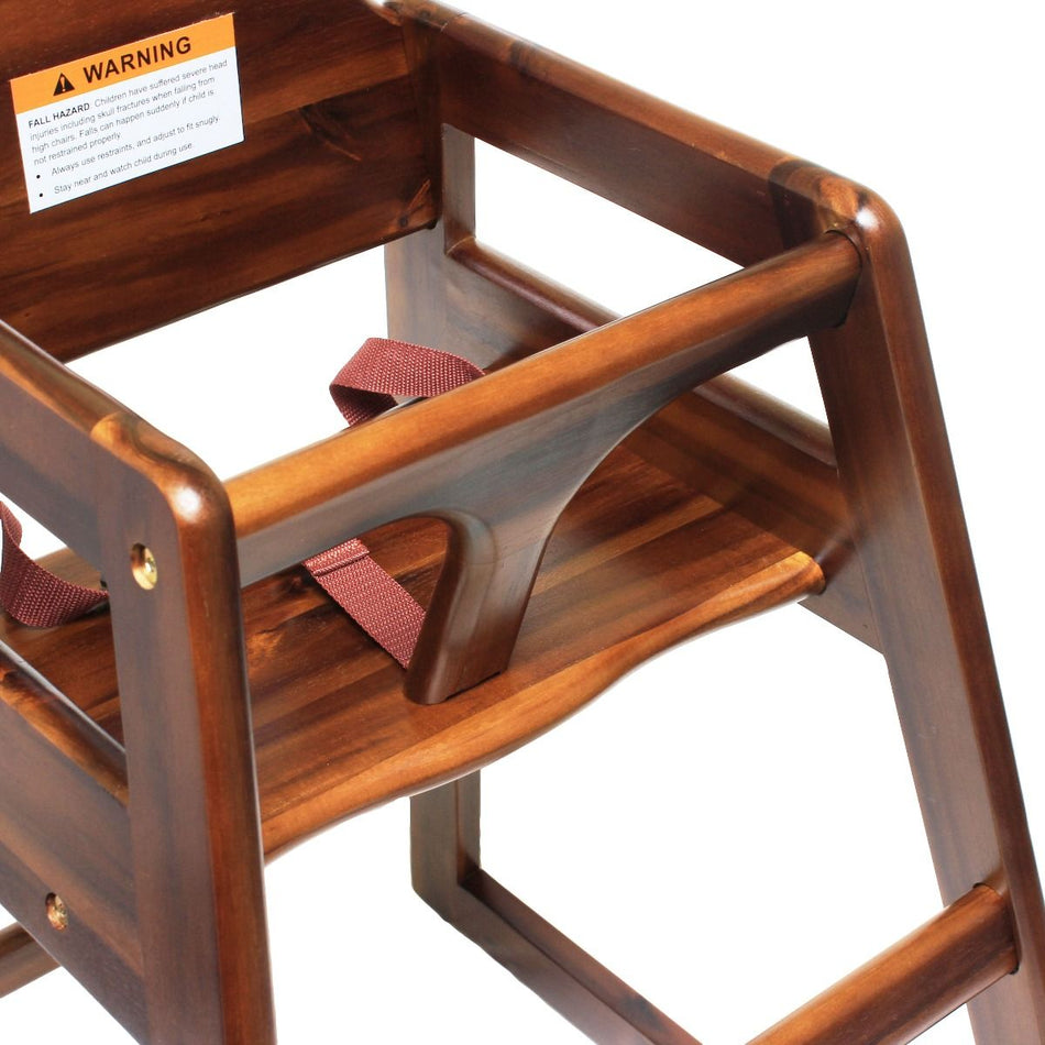 Thunder Group WDTHHC019A Restaurant Wood High Chair Walnut Finish