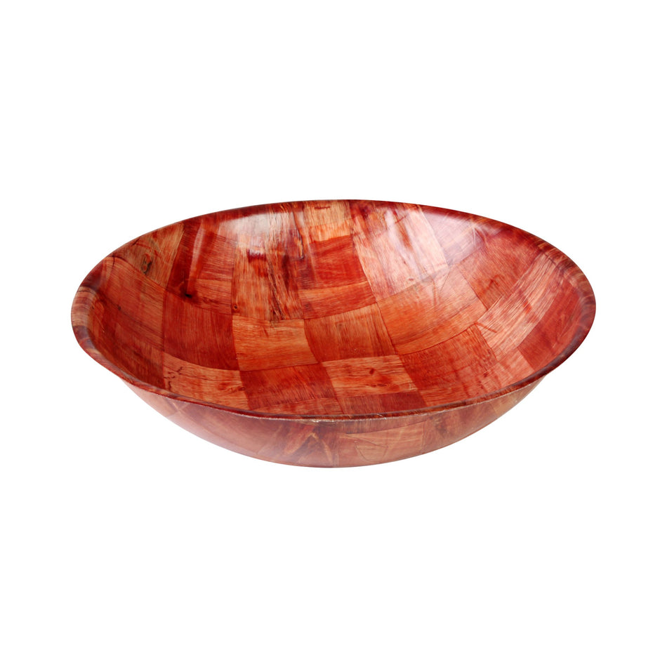 12 Pack 14" Diameter x 3-1/2" Height, Woven Wood Bowl, Keyaki Wood, 3 Ply, 1.7mm Thickness
