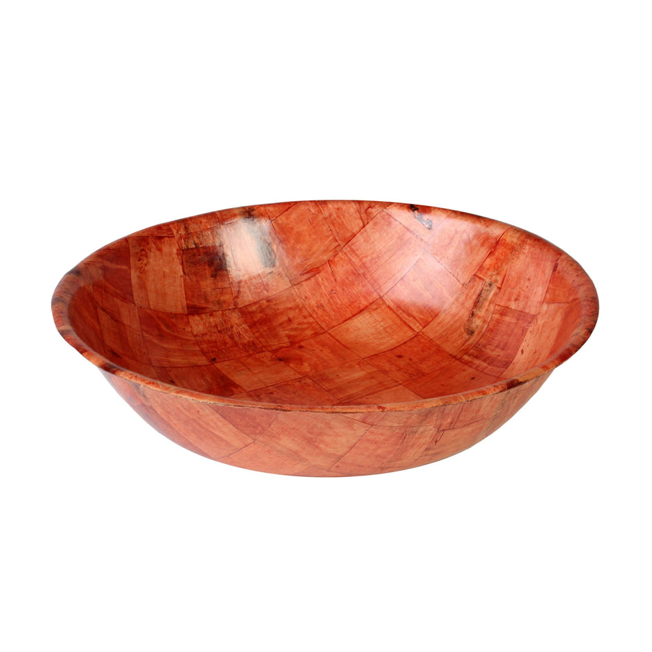 12 Pack 16" Diameter x 4" Height, Woven Wood Bowl, Keyaki Wood, 3 Ply, 1.7mm Thickness