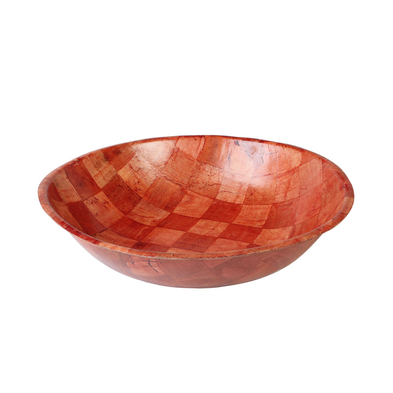Thunder Group WDTSB018 18 Inch Diameter Woven Wood Salad Bowl with Descriptors