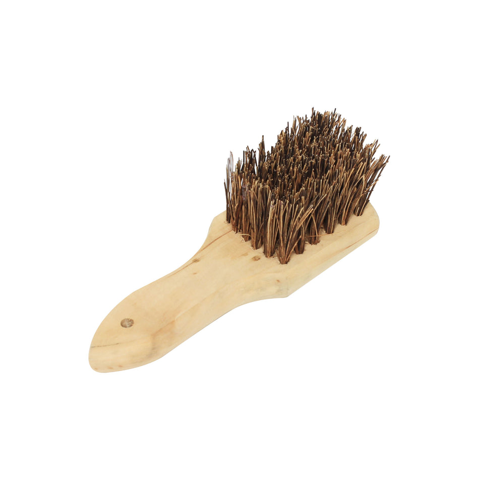 8" x 3" x 3", Wok Brush, Palmyra Bristles Brush with Wooden Handle, Heavy-Duty