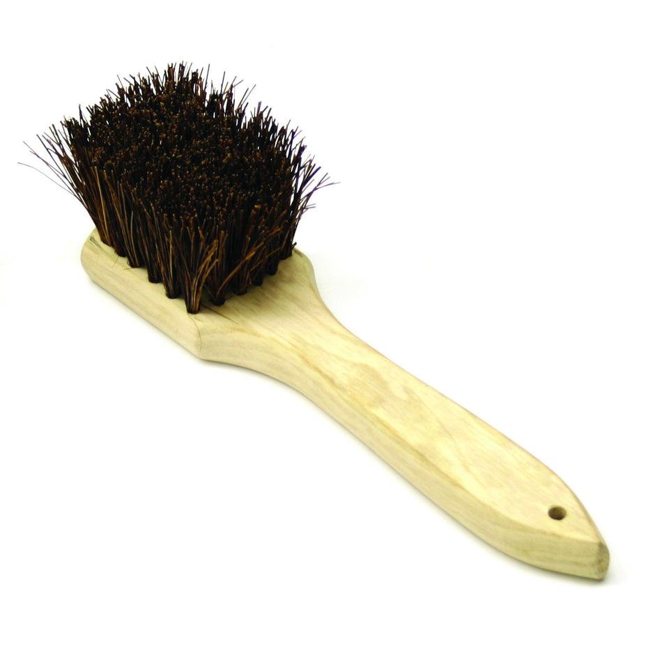 12" x 3" x 3-3/8", Wok Brush, Palmyra Bristles Brush with Wooden Handle, Heavy-Duty