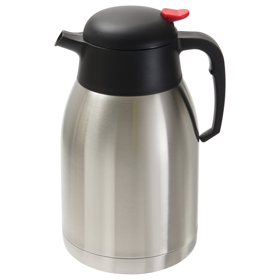 Winco CF-2.0 2 Liter Carafe Heat Retention with Stainless Steel Black and Red