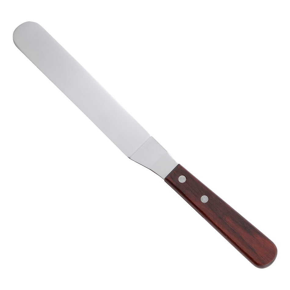 Winco TOS-7 6-1/2 Inch Offset Spatula Wood Handle Satin Finish Stainless Steel