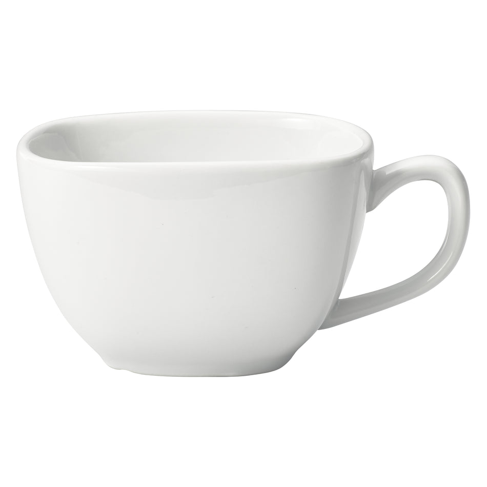 Winco RCC-8 Royalsquare Square Coffee Cup, 8 oz, White Porcelain, 36 Pieces/Case