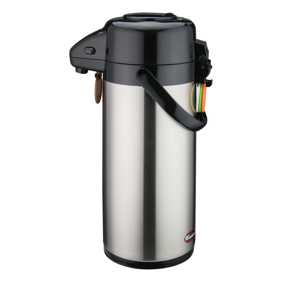 Winco APSP-925 Airpot 2.5 Liter Push Button Double Wall Insulated Stainless Steel
