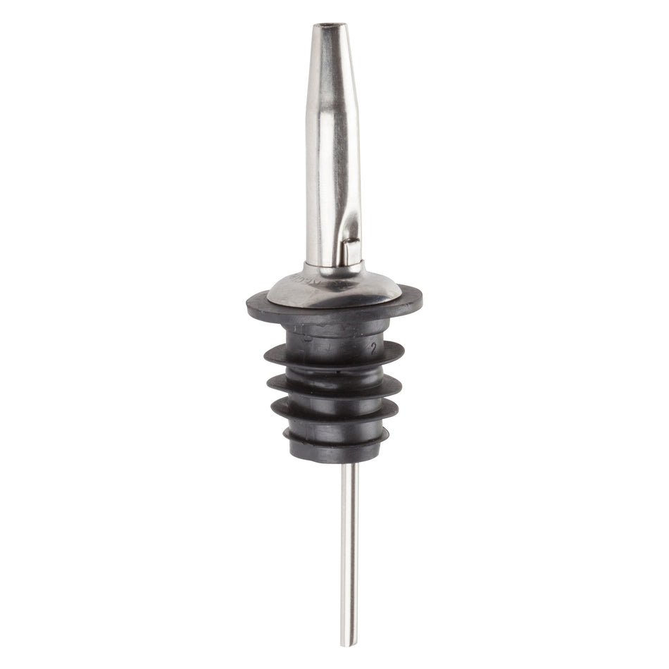 Winco PPM-4 Metal Pourers, Tapered Spout, Black Plastic Stopper
