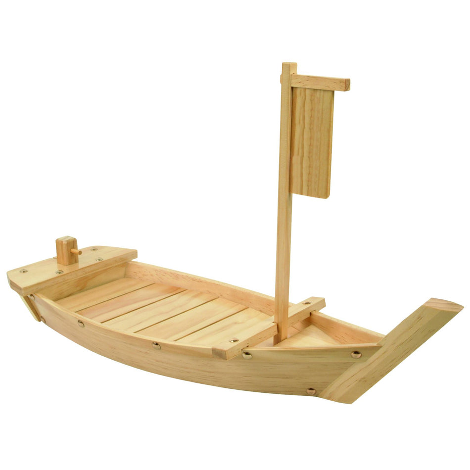 Thunder Group WOBOAT90 35 1/2" Sushi Boat Display Tray, Wood