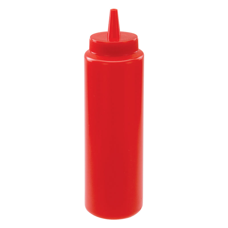 Winco PSB-08R 8 Oz Squeeze Bottle BPA Free Red Plastic 6 Packs