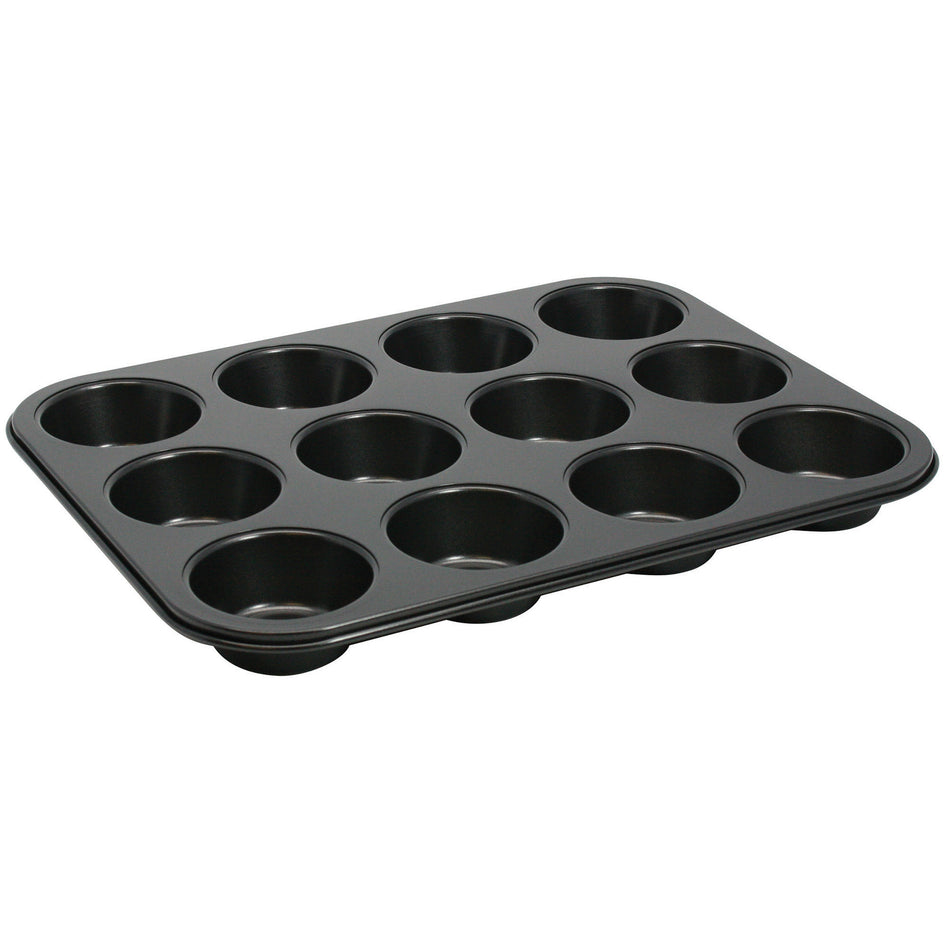 Winco AMF-12NS 11 Inch Muffin Pan Non-stick 12 Cup Carbon Steel