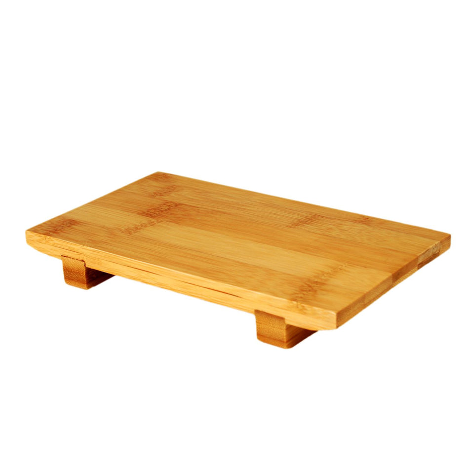 8-1/2" x 4-3/4" x 1-1/4" Sushi Plate, Bamboo, No Dishwasher