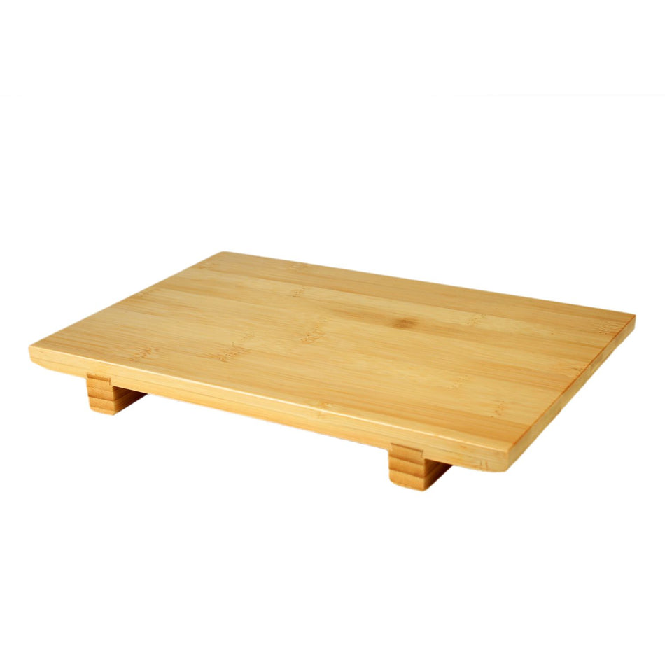 10-1/2" x 7" x 1-1/4" Sushi Plate, Bamboo, No Dishwasher