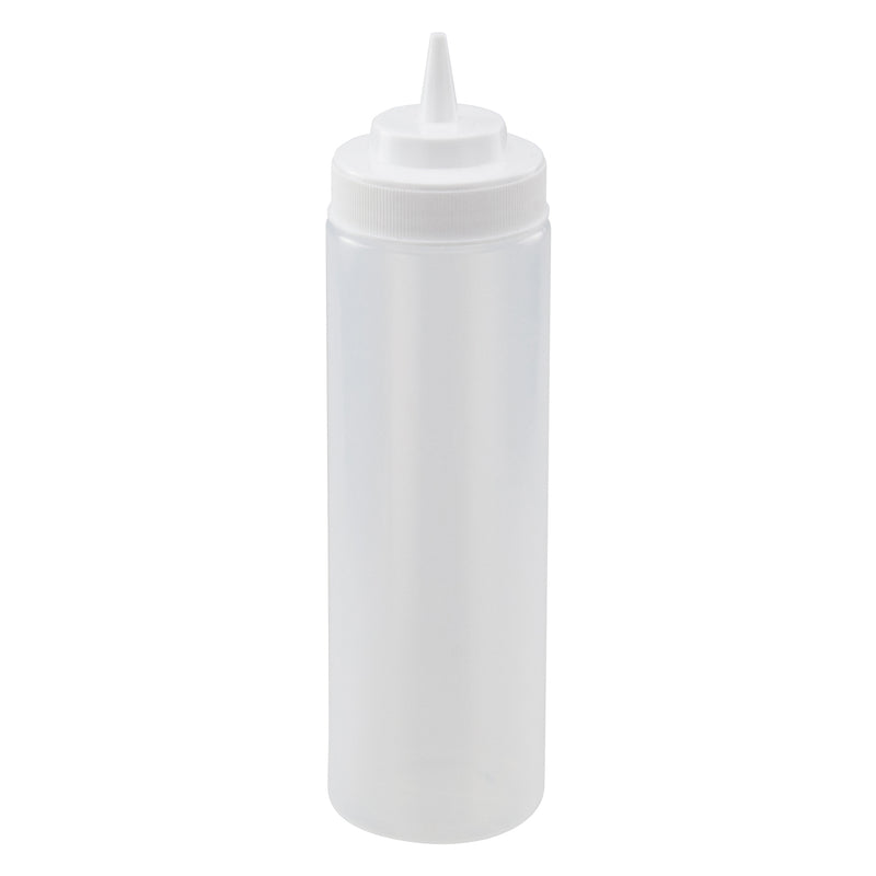 Winco PSW-24 24 Oz Squeeze Bottle BPA Free Clear Plastic with Cap
