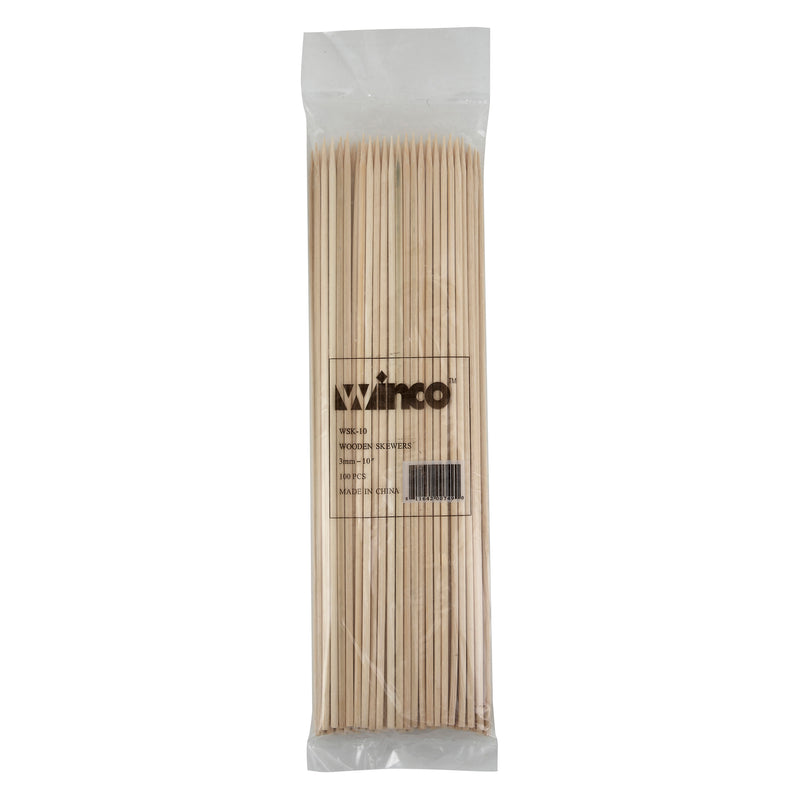Winco WSK-10 10 Inch Skewers Bamboo 100 Pieces Bag