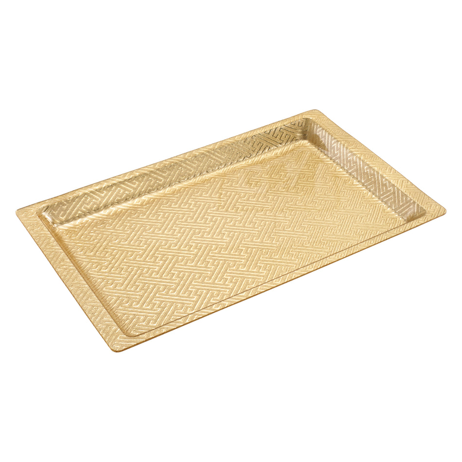Winco AST-3G 20-3/4 Inch Display Tray Gold Acrylic with Snake Skin Texture