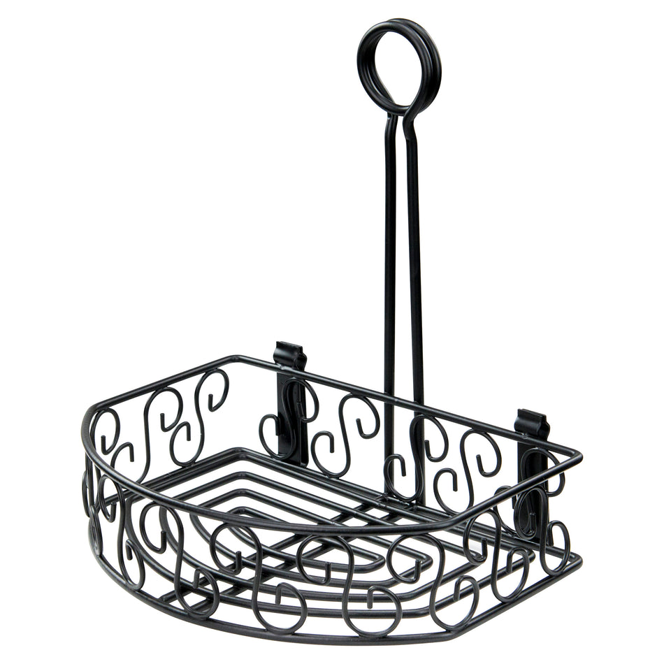 Winco WBKH-6SB 8-1/4 Inch Condiment Caddy Wire Construction Flat Black