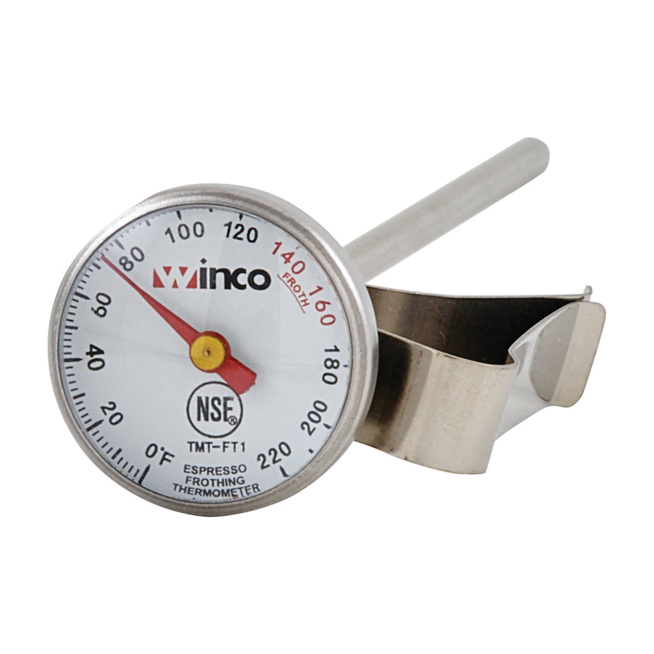 Winco TMT-FT1 Frothing Thermometer 5 Inch Probe NSF Certified Stainless Steel