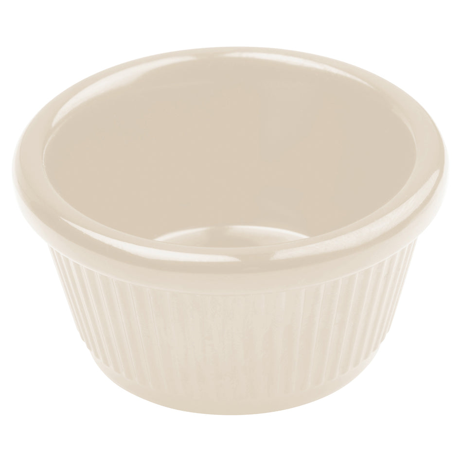 Winco RFM-4B 4 Oz Ramekin Fluted Dishwasher Safe Melamine Bone