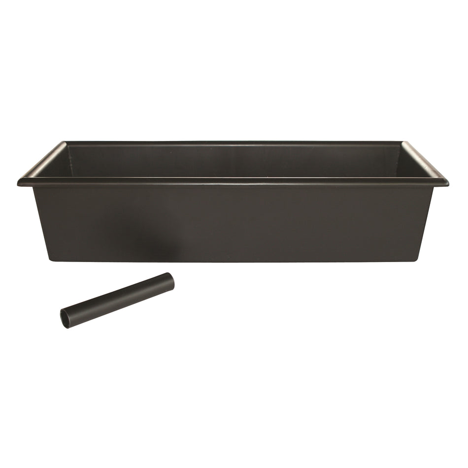 Winco CR-760 Bar Maid Drain Tray with Drain Tube, Black
