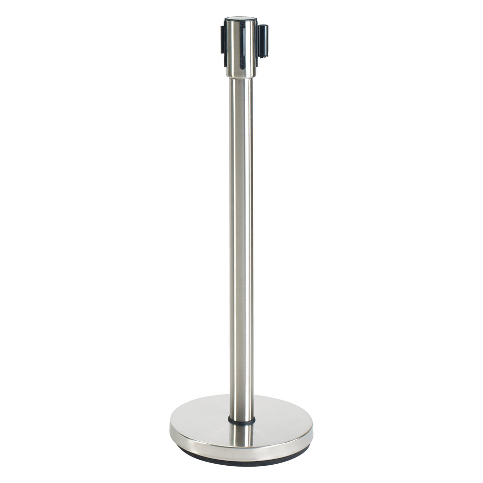 Winco CGS-38S 34 Inch Portable Stanchion Retractable Belt Stainless Steel with Heavyweight Base