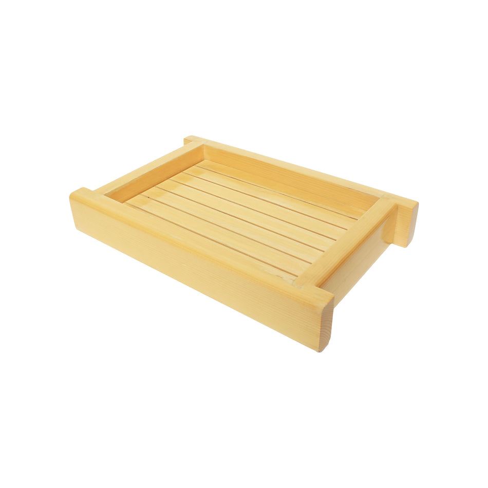 16-1/2" x 10-1/4" Sushi Server with raise boarders, Wood, No Dishwasher