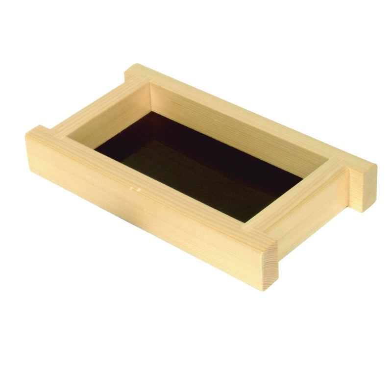 Thunder Group Y-95 8 Inch Shoyu Sauce Holder Tray Wood Brown without Handles