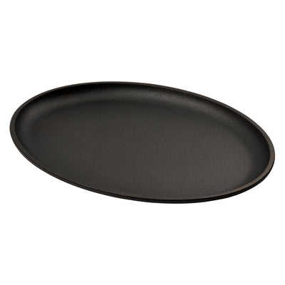 Winco 13" Pre-Seasoned Cast Iron Oval Serving Griddle