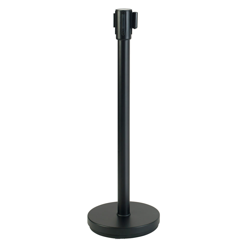 Winco CGS-38K 34 Inch Retractable Crowd Guidance System Black Post Heavyweight Base