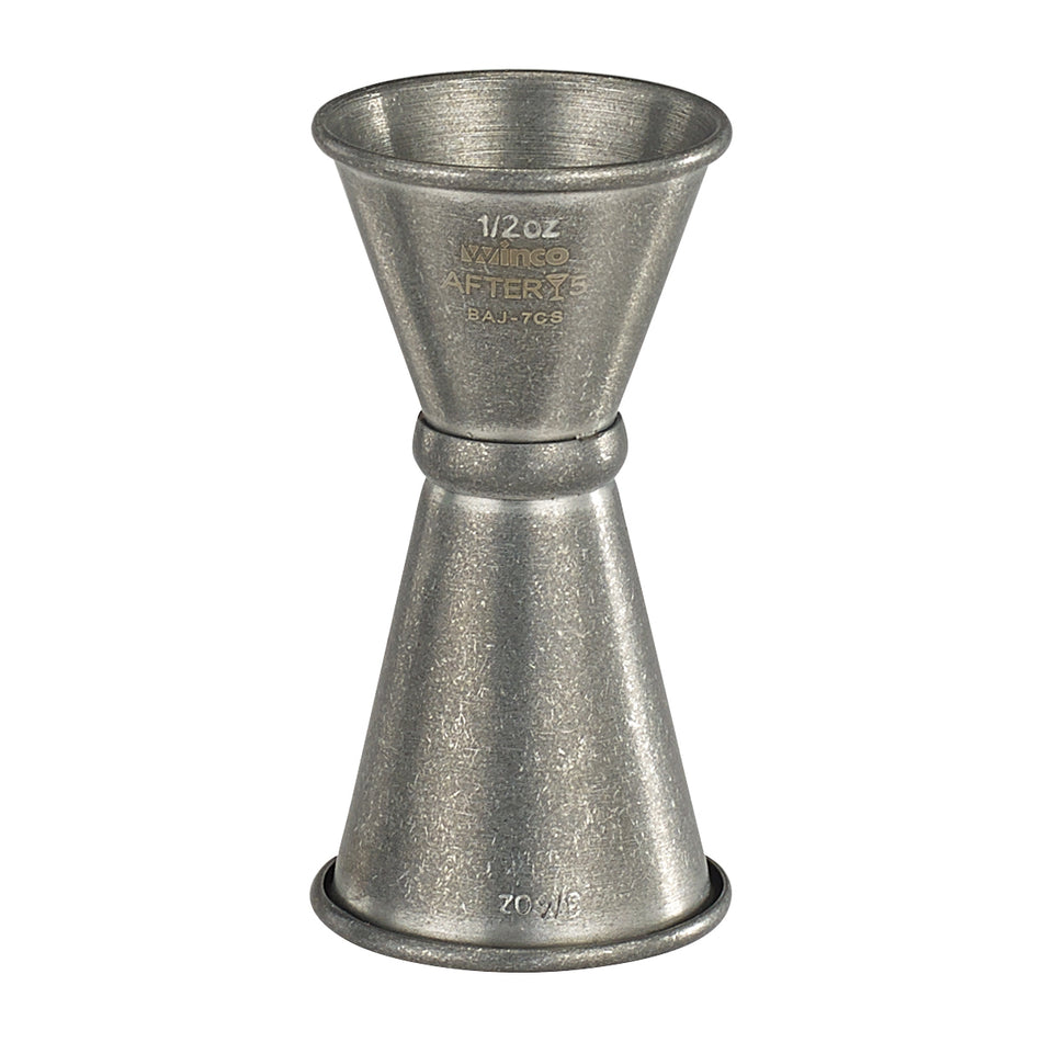 Winco BAJ-7CS 1/2 to 3/4 Oz Jigger with Inner Marking Lines Stainless Steel Crafted Finish