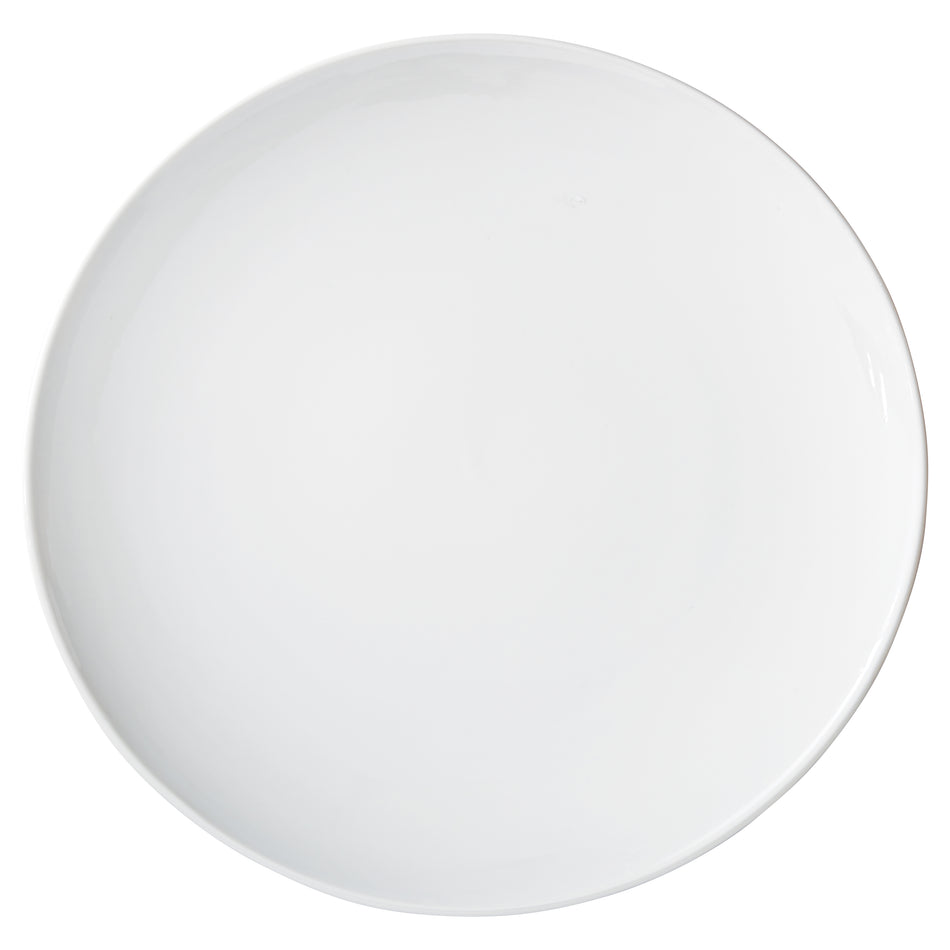 Winco OKP-16 Brechia Coupe Plate, 16" dia, White Porcelain, 4 Pieces/Case