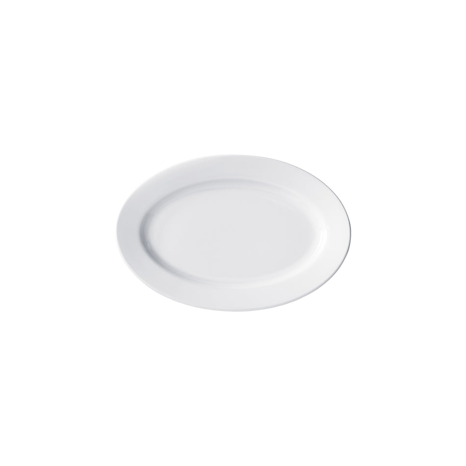 Winco BPO-1175 Birkhall Oval Platter With Rolled Edge, 11-3/4"L, White Porcelain, 12 Pieces/Case