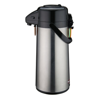 Winco AP-522 2.2 Liter Airpot Push Button Double Wall Insulated Glass Liner