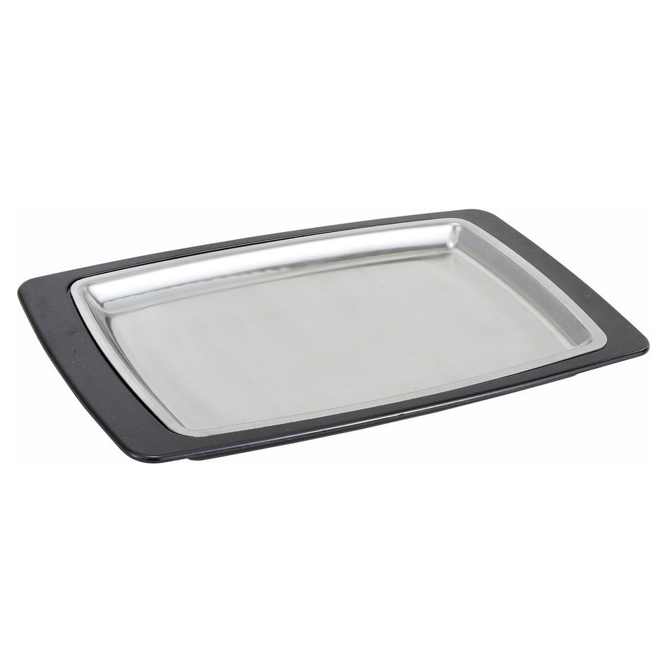 Winco SIZ-11BST 11 Inch Stainless Steel Platter and Bakelite Underliner Set