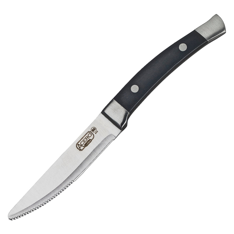 Winco SK-22 Acero Gourmet Steak Knives (Round-Tip), 12-Piece Bulk Pack