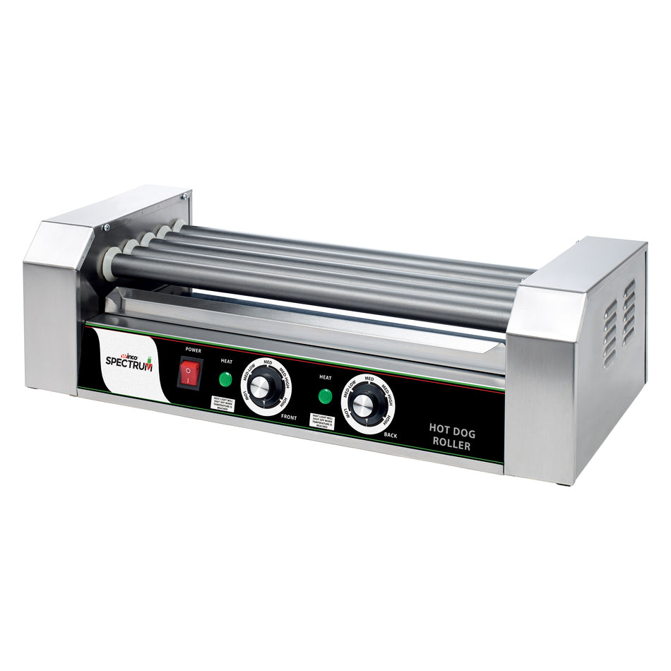 Winco EHDG-5R 23 Inch Electric Hot Dog Grill Stainless Steel 12 Hot Dogs with Dual Controls