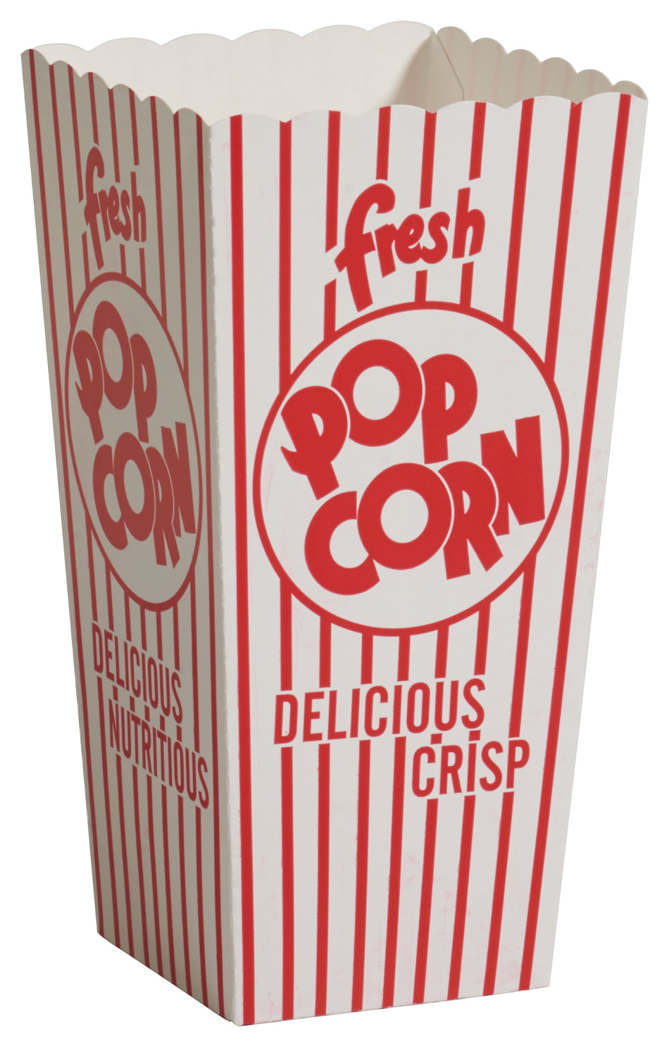 Winco 41048CS 1.75 Oz Red and White Striped Popcorn Scoop Box 500 Boxes