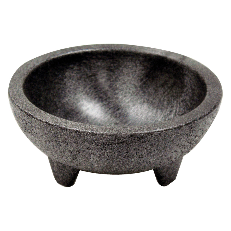 Winco PMSB-10 10 Oz Molcajete Salsa Bowl Dishwasher Safe Polypropylene Black