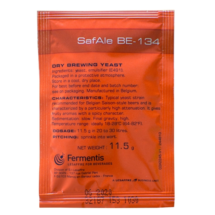Fermentis SafAle™ BE-134 - 11.5g Sachet Belgian Saison Yeast