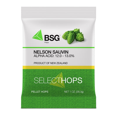 BSG HandCraft Nelson Sauvin Hop Pellets 1 oz, New Zealand Dual-Purpose Hops for IPA - HNEL001Z