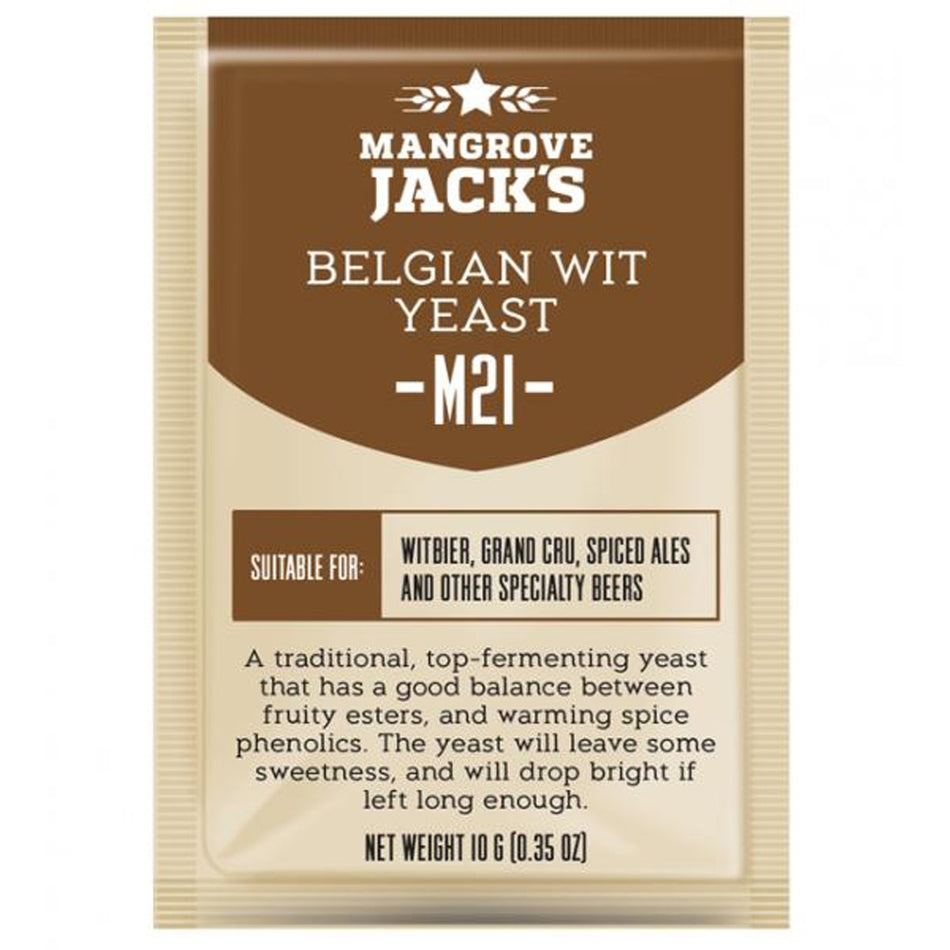 Mangrove Jack's M21 Belgian Wit CS Yeast - 10g for Witbier, Grand Cru, Spiced Ales and other specialty beers