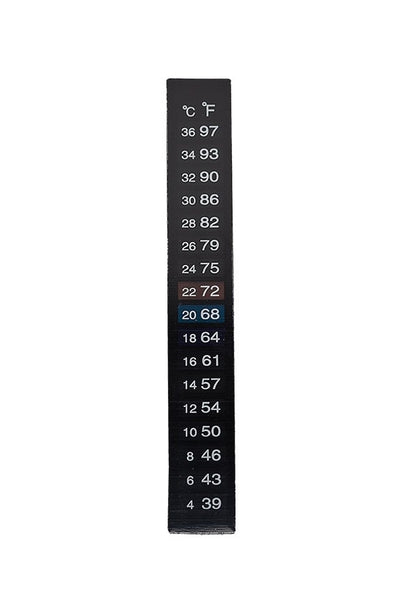 Dual Scale Adhesive Liquid Crystal Thermometer